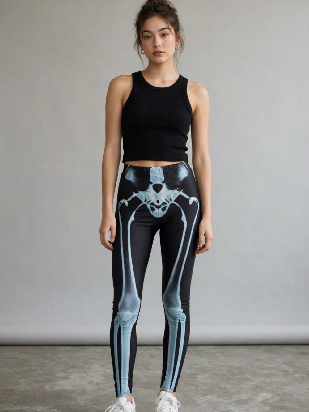 Women’s Black Skeleton Print leggings